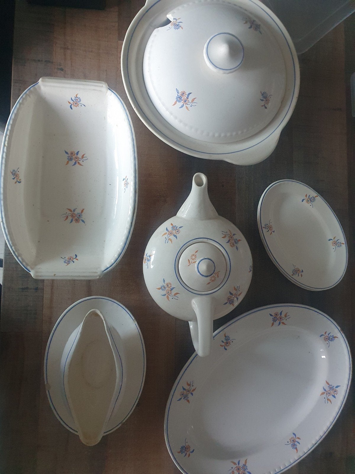 Vintage Elsterwerda servies met bloemmotief, Ophalen of Verzenden