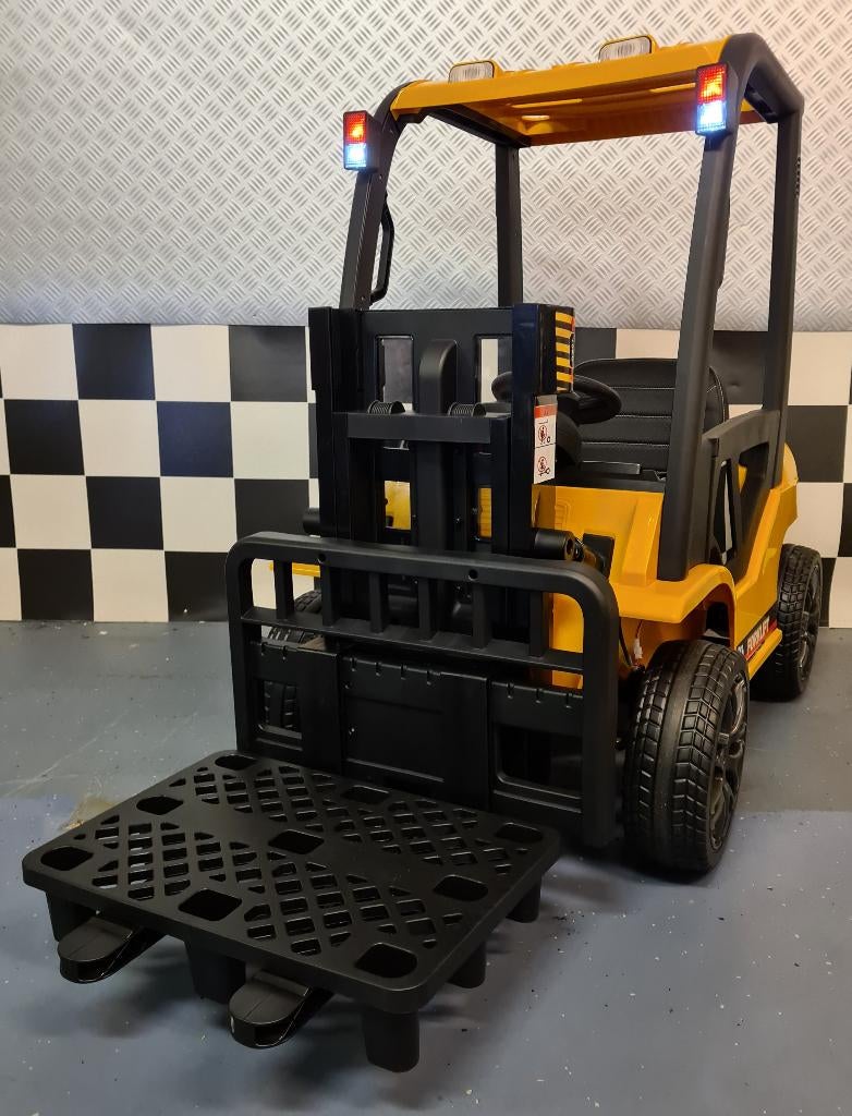 Kinder Heftruck - soft start - leren zit - 12 volt - RC, Kinderen en Baby's, Speelgoed | Speelgoedvoertuigen, Nieuw, Afstandsbediening
