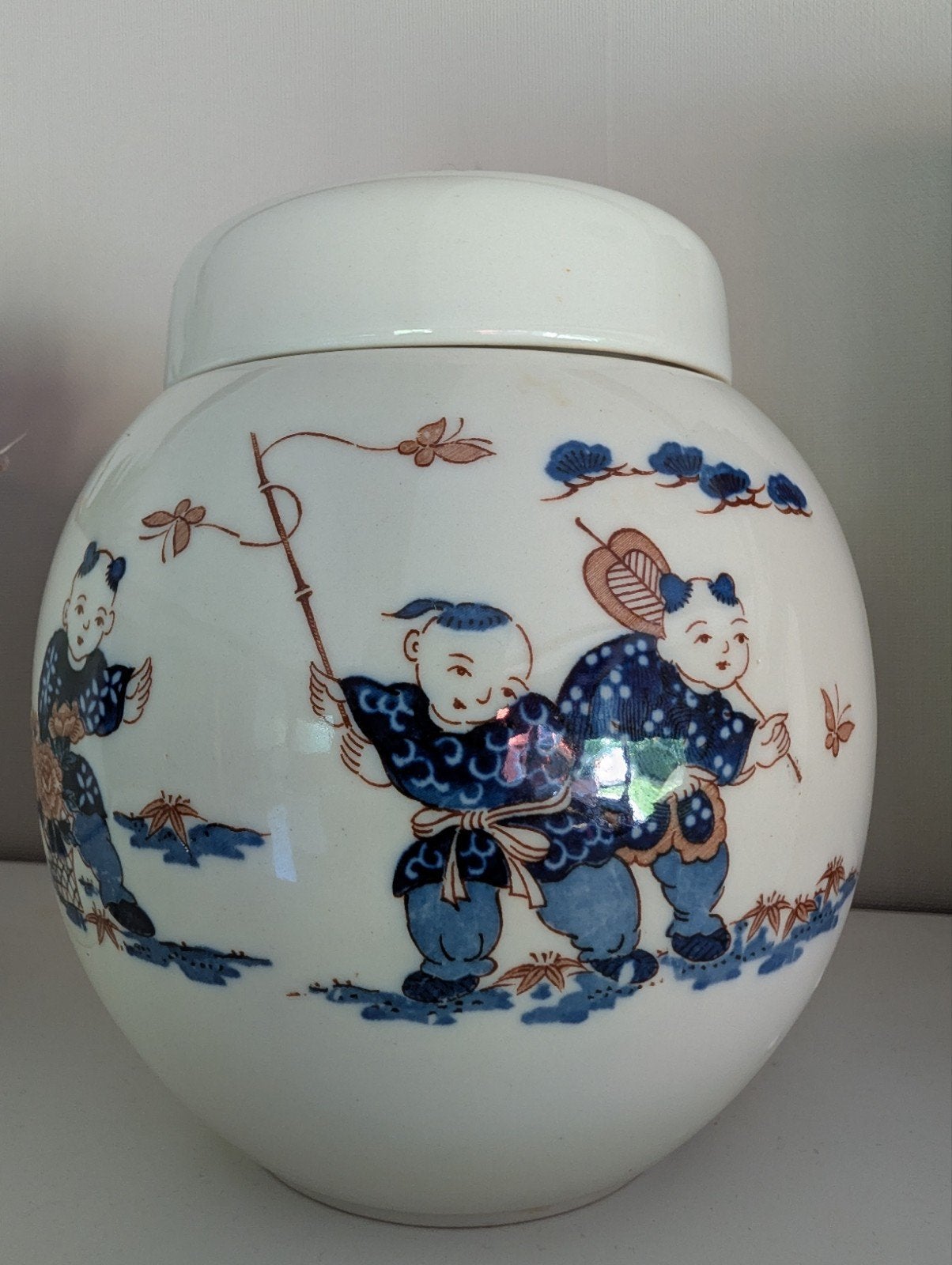 Chinees porseleinen gemberpot met deksel, Ophalen of Verzenden