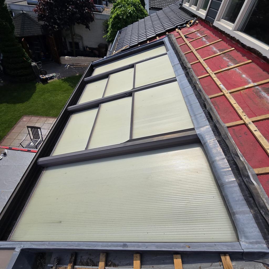 Aluminium elektrisch schuifdak voor serre / overkapping, Ophalen of Verzenden, Zo goed als nieuw, Serre