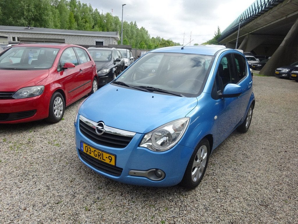 Opel Agila 1.2 Enjoy automaat airco, 4 cilinders, Blauw, Origineel Nederlands, Bedrijf