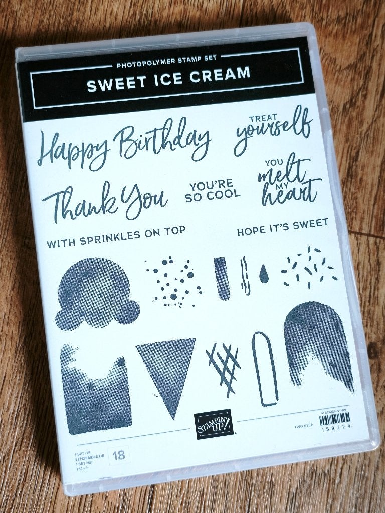 Stempels van Stampin'up Sweet ice cream, Hobby en Vrije tijd, Stempelen, Ophalen of Verzenden, Gebruikt, Clearstamp