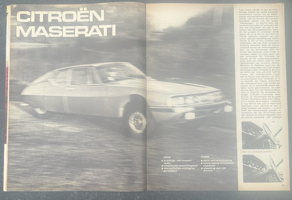 Citroen SM test in Autovisie 1970, Gelezen, Ophalen of Verzenden, Autovisie, Citroën