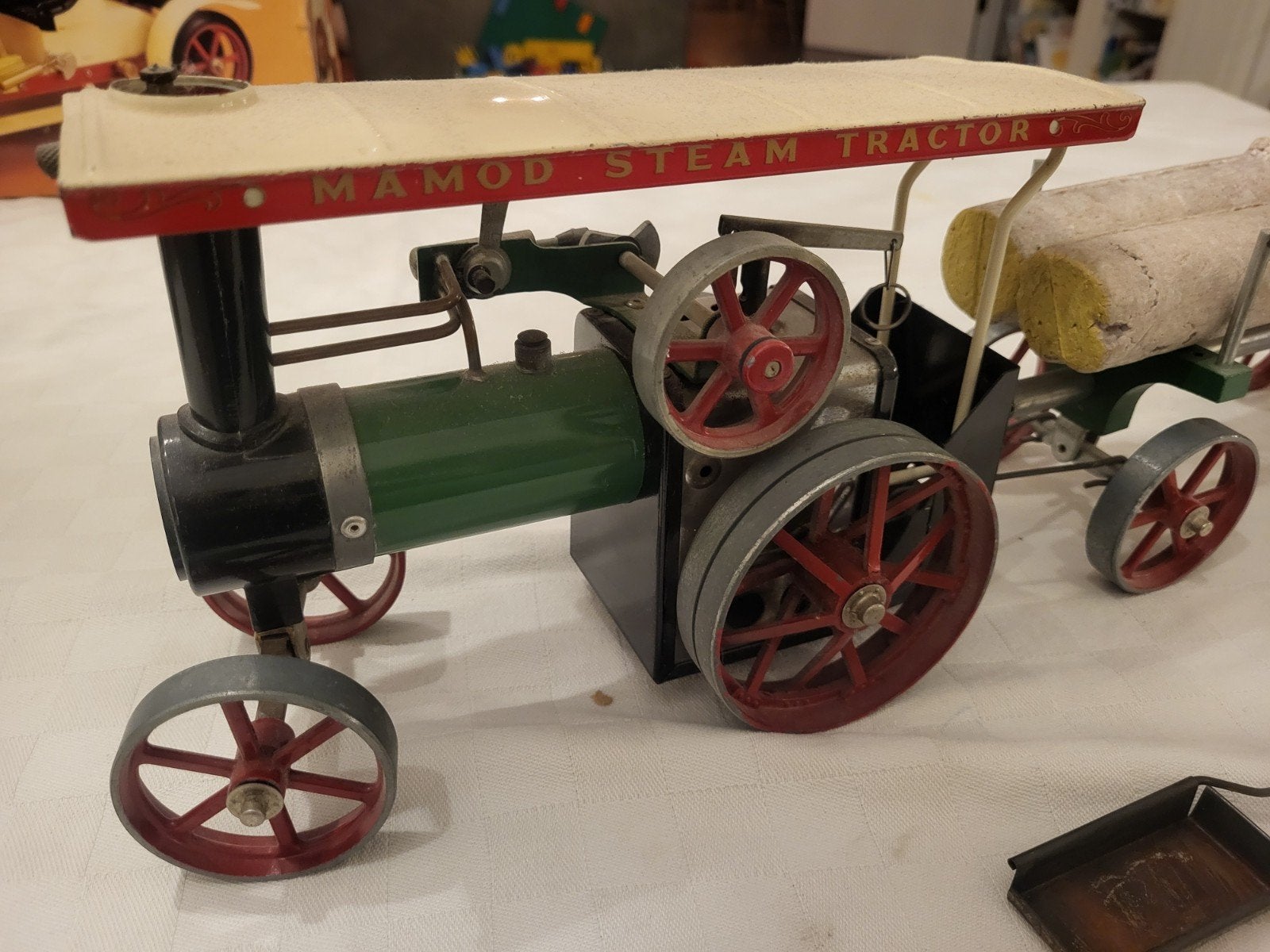 stoom trekker stoommachine met kar mamod, Verzenden, Gebruikt, Groter dan 1:32
