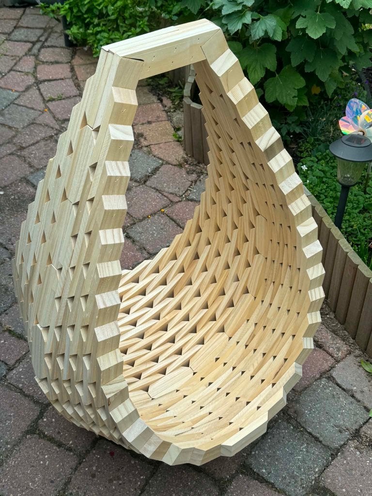 Een prachtige accoya houten bloemenmand, Tuin en Terras, Ophalen, Overige materialen, 40 cm of meer, Nieuw
