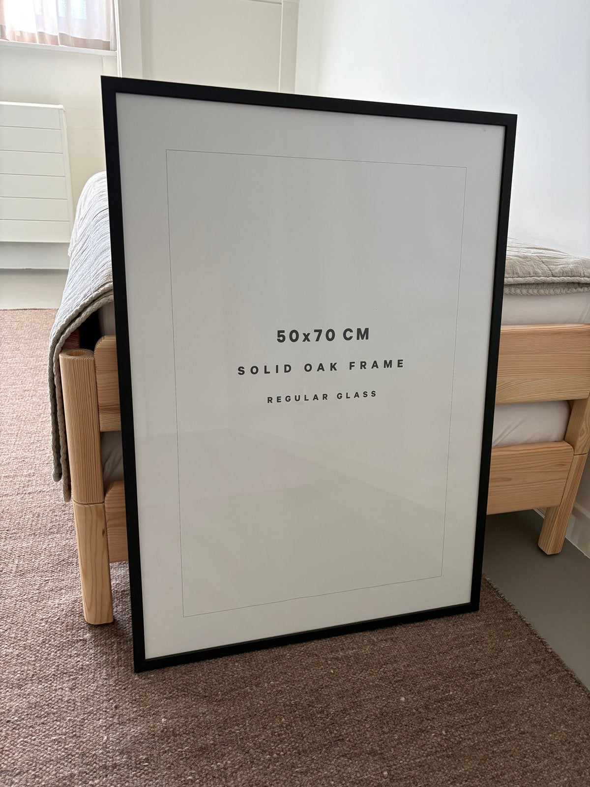 Zwart eikenhouten frame (50x70), Ophalen, Met glas, 50 cm, Zwart