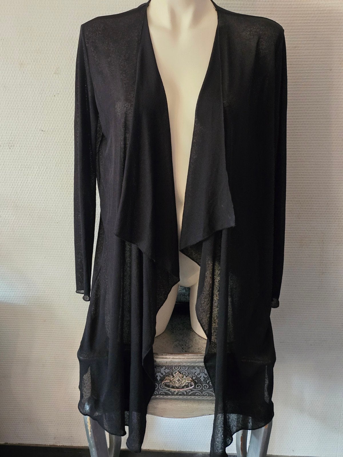 H&M dames Zwart lang vest maat M, Maat 38/40 (M), Zwart, H&M Divided, Ophalen of Verzenden