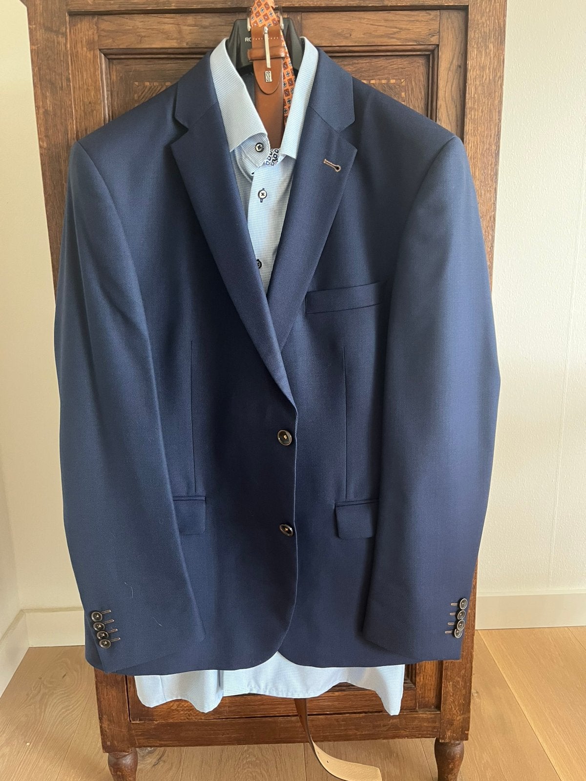 Prachtig, compleet pak van Roy Robson, Kleding | Heren, Kostuums en Colberts, Ophalen, Zo goed als nieuw, Blauw