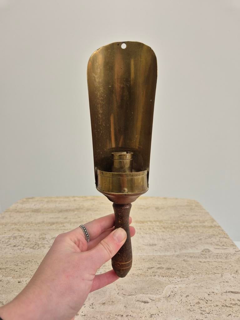 Vintage wand kandelaar, Ophalen of Verzenden, Koper of Brons