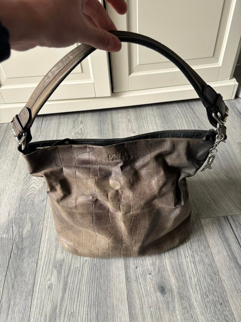 Lederen tas van By Lou Lou, Sieraden, Tassen en Uiterlijk, Tassen | Damestassen, Ophalen of Verzenden, Zo goed als nieuw, Grijs