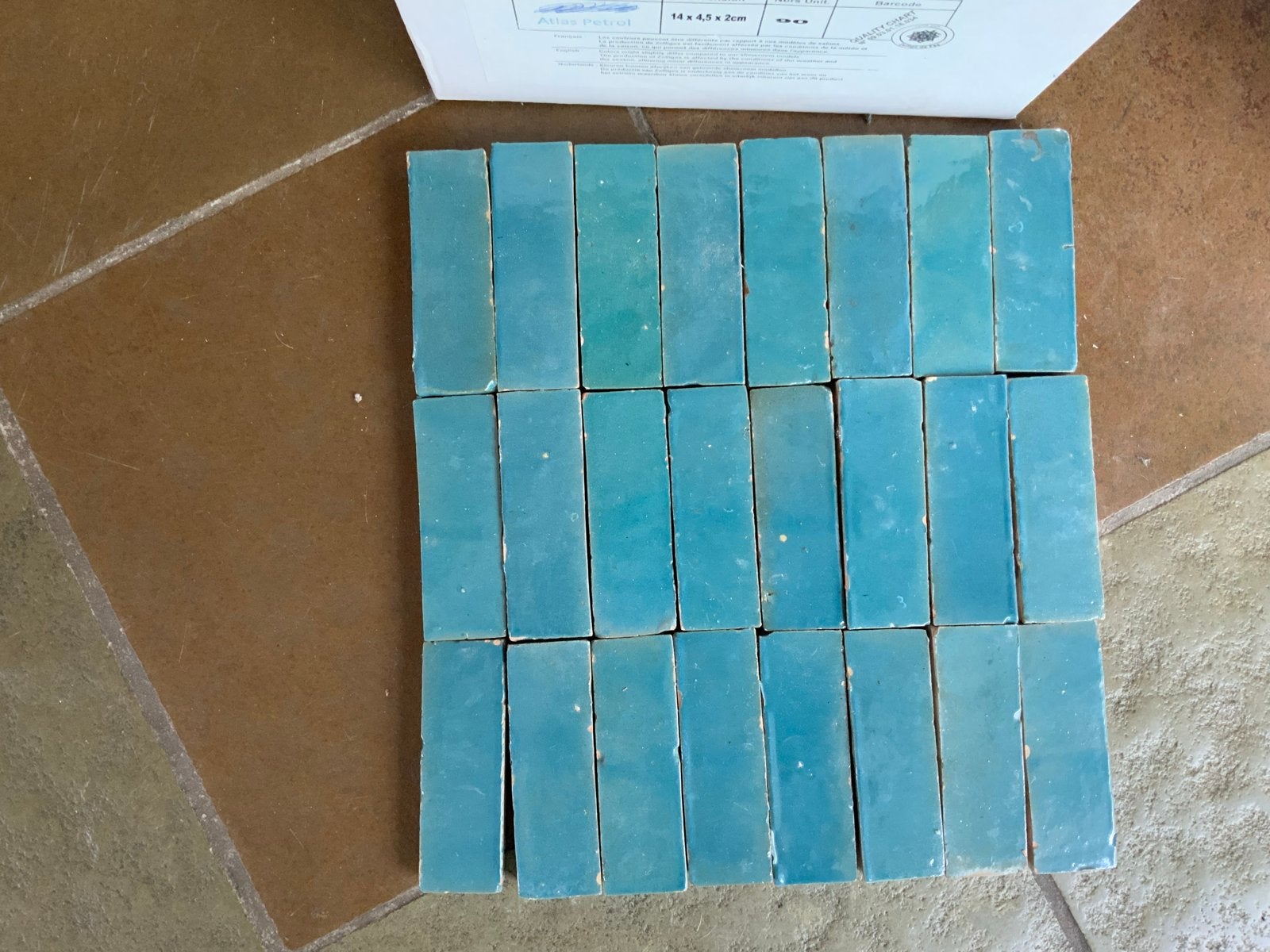 Bejmat Marokkaanse tegels - Atlas Petrol (14x4.5x2cm), Ophalen, Nieuw, Minder dan 20 cm, Minder dan 5 m²