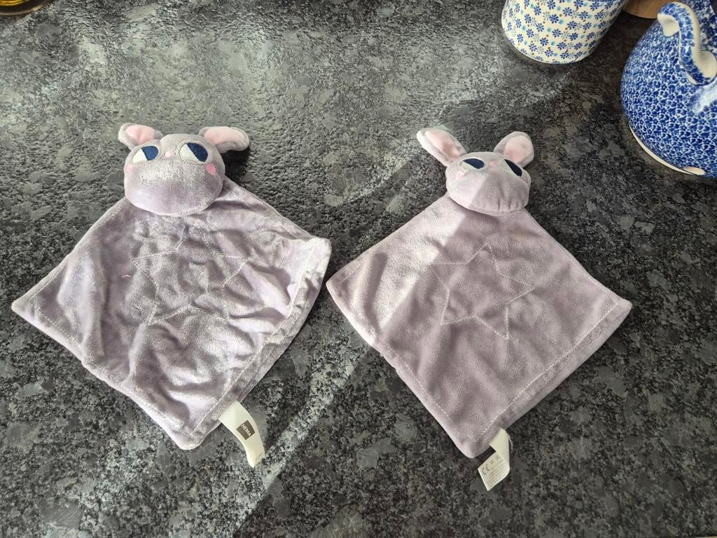 HEMA - Knuffeldoekje Konijn grijs 2 stuks, Ophalen of Verzenden, Konijn