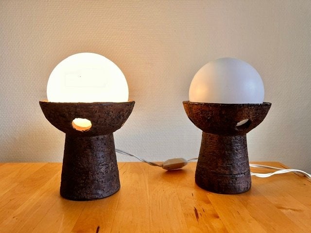 Twee Vintage brutalist Tafellampen Doria Leuchten., Ophalen of Verzenden