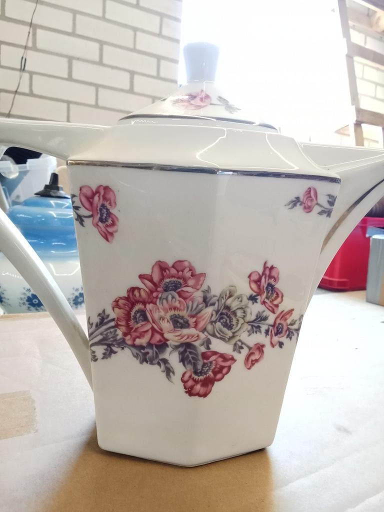Retro Vintage Theepot Koffiepot met Bloemenprint, Ophalen of Verzenden