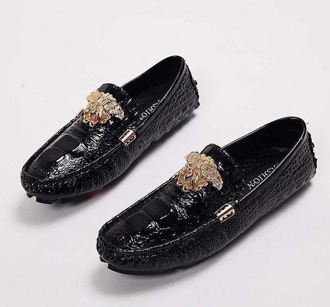 Zwarte lak heren loafers schoenen mannen instappers leren, Verzenden, Nieuw, Zwart, Loafers