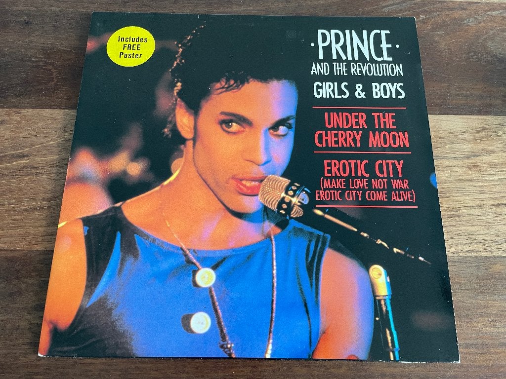 Vinyl Maxisingle +Poster Prince Girls & Boys + Erotic City, Inclusief poster, Gebruikt, Ophalen of Verzenden, Pop