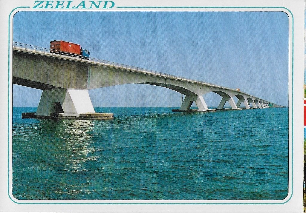 Q51 ongelopen ansichtkaart zeelandbrug zeeland, Verzamelen, Ophalen of Verzenden, 1980 tot heden, Gelopen, Zeeland