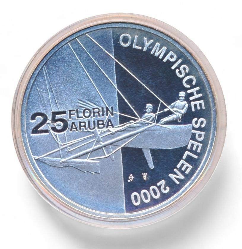Aruba 25 Florin 2000 Olympische Spelen Sydney, Koningin Beatrix, Zilver, Losse munt, Overige waardes