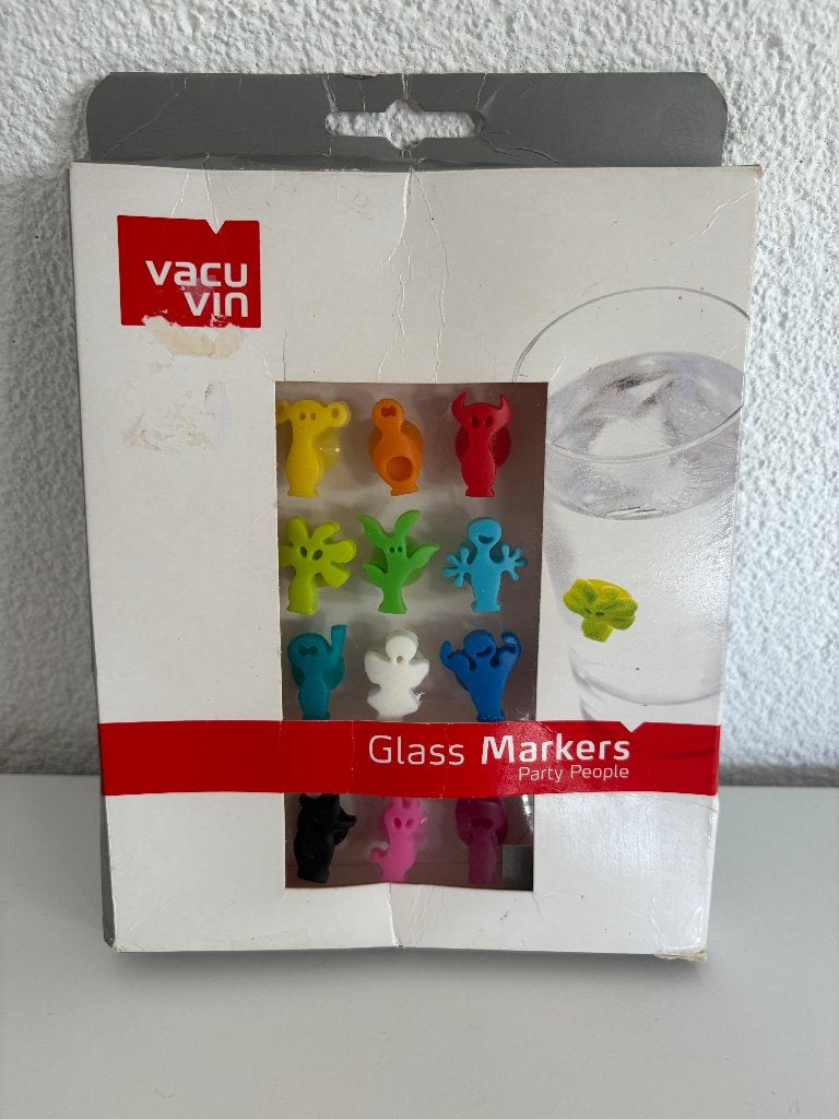 Vacu Vin Glass Markers Party People, 12 st., doosje gehavend, Overige typen, Info@vacuvin.com, Ophalen of Verzenden, Zo goed als nieuw