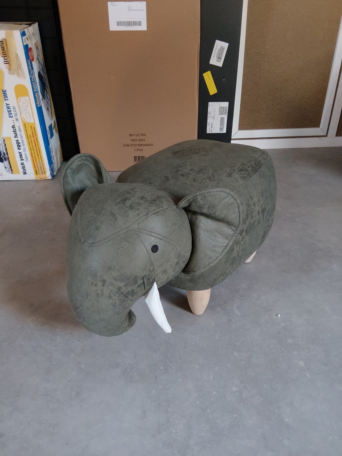 Olifant poef/krukje, Ophalen, Overige merken, Zo goed als nieuw, Grijs