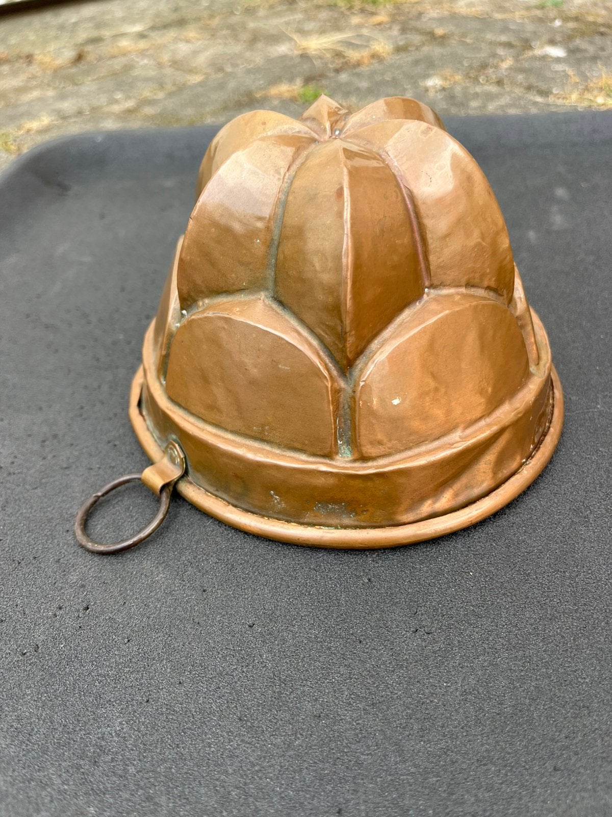 Brocante koperen puddingvorm,oude koperen puddingvorm, Verzenden, Koper