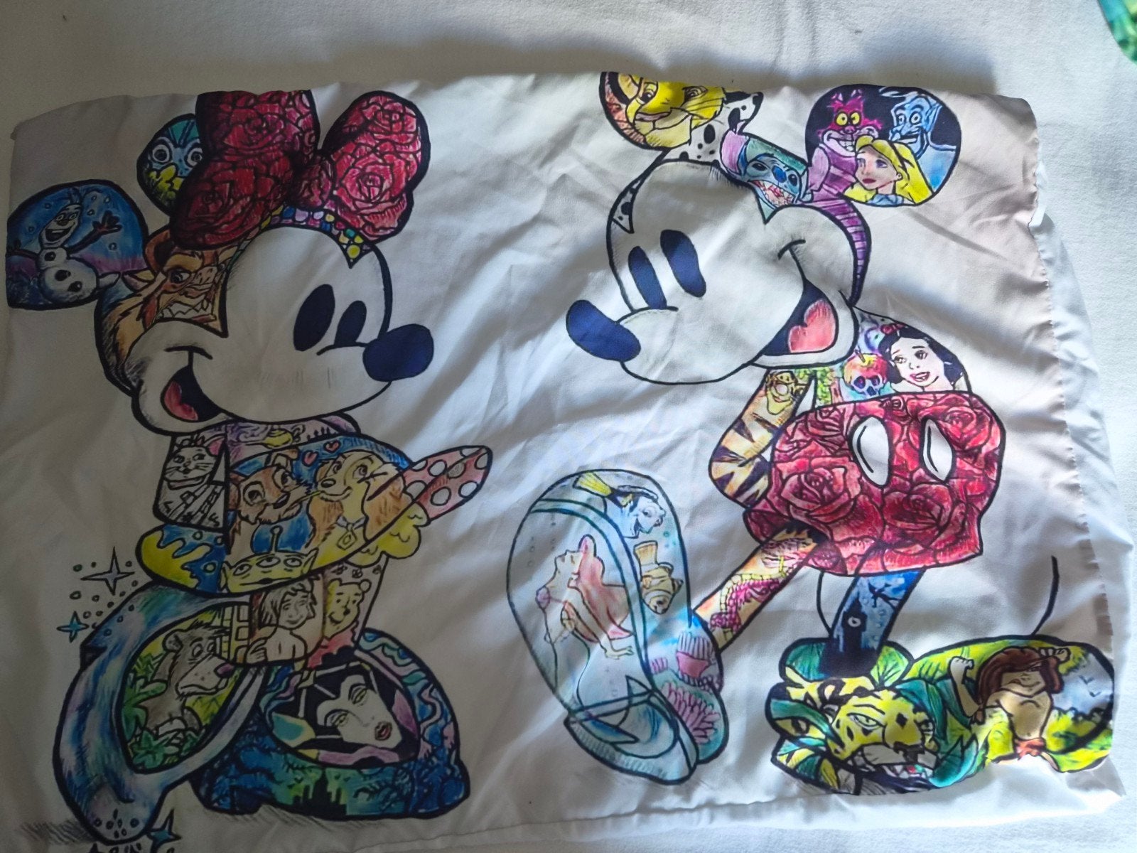 Disney Dekbedovertrek 200x200/220 Mickey Minnie Mouse, Meerkleurig, Dekbedovertrek, Ophalen of Verzenden, Nieuw
