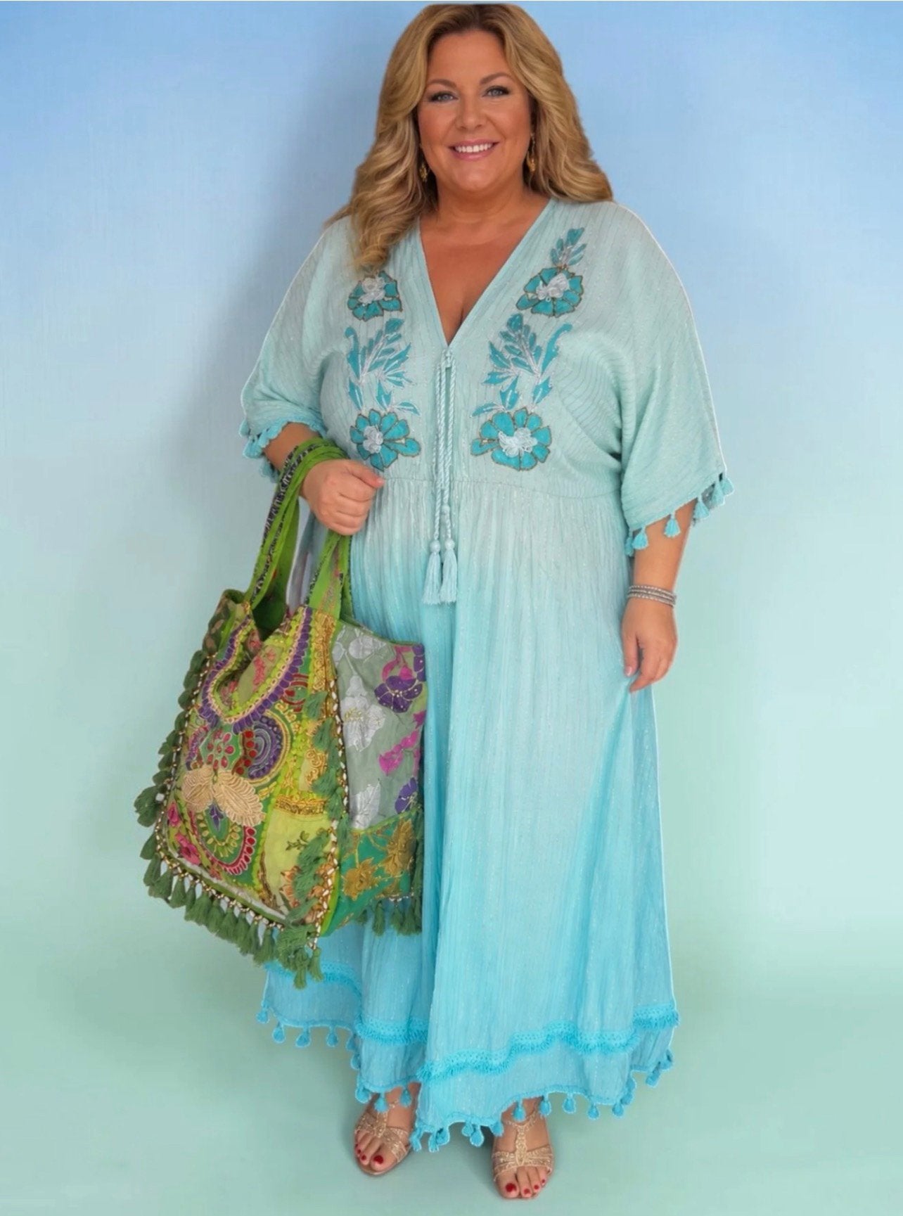 Ibiza jurk maat 48/50 nieuw met kaartje katoen, Blauw, Maat 46/48 (XL) of groter, Nieuw, Ophalen of Verzenden