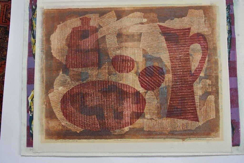 jan bezemer monotype stilleven, Ophalen of Verzenden