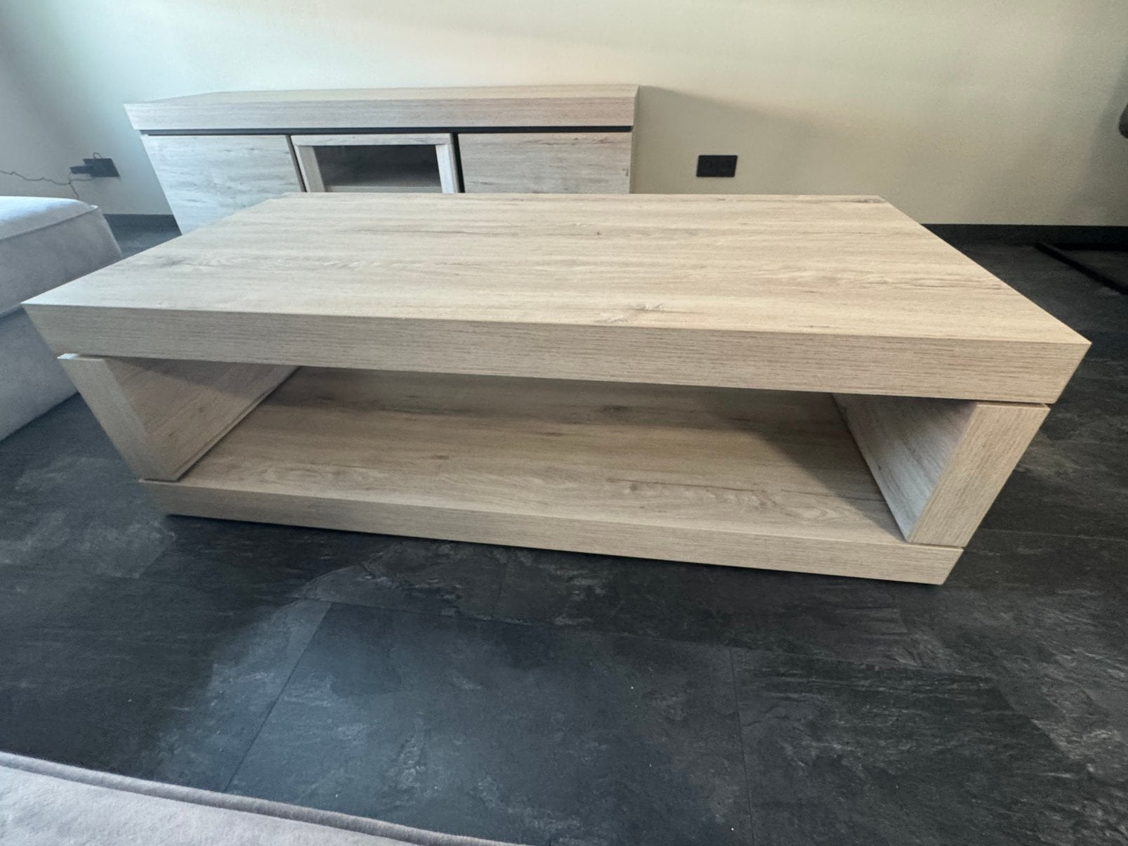 Moderne salontafel, Huis en Inrichting, Tafels | Salontafels, Ophalen, 100 tot 150 cm, Eikenhout, Nieuw