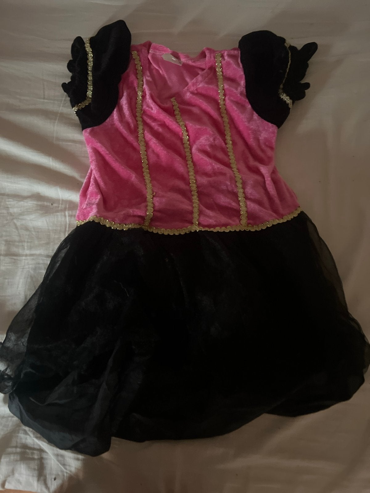 Prinsessenjurk roze/zwart maat 6-8 jaar, Ophalen, Gebruikt, 122 t/m 128, Meisje