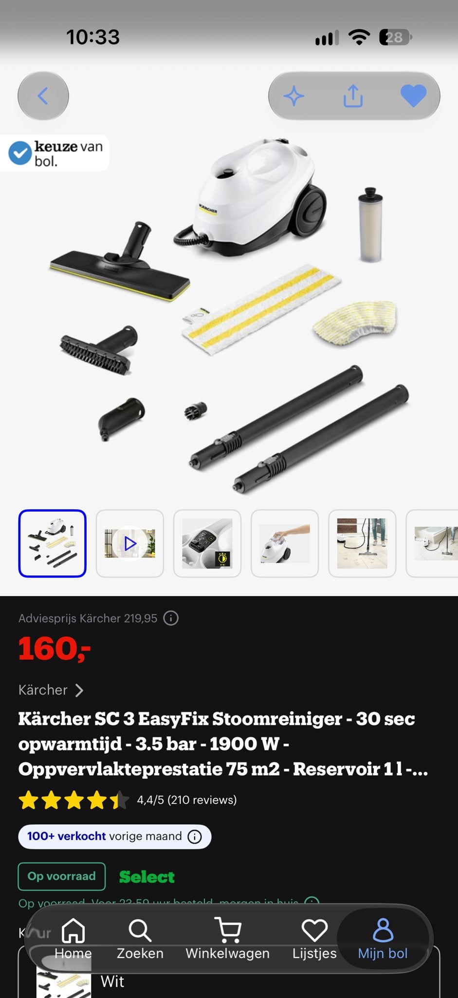 Kärcher SC 3 EasyFix Stoomreiniger - Zo goed als nieuw, Ophalen, Zo goed als nieuw, Overige typen