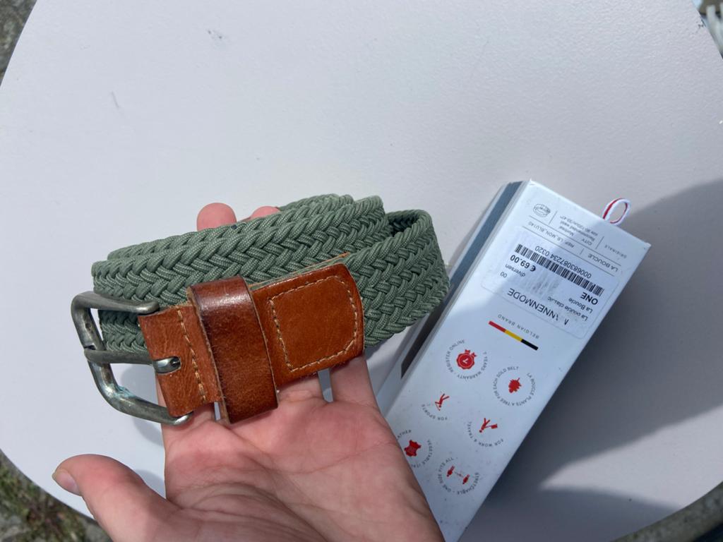 La Boucle gevlochten riem - Olijfgroen - Maat 105, Kleding | Heren, Riemen en Ceinturen, Overige kleuren, Echt leder, Zo goed als nieuw
