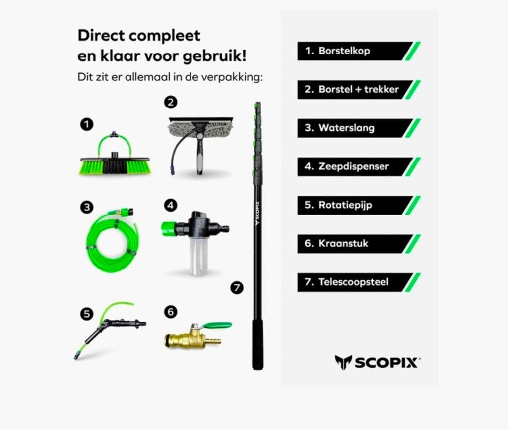 Scopix Telescopische Wasborstel Set - Nieuw in Doos!, Ophalen of Verzenden, Nieuw