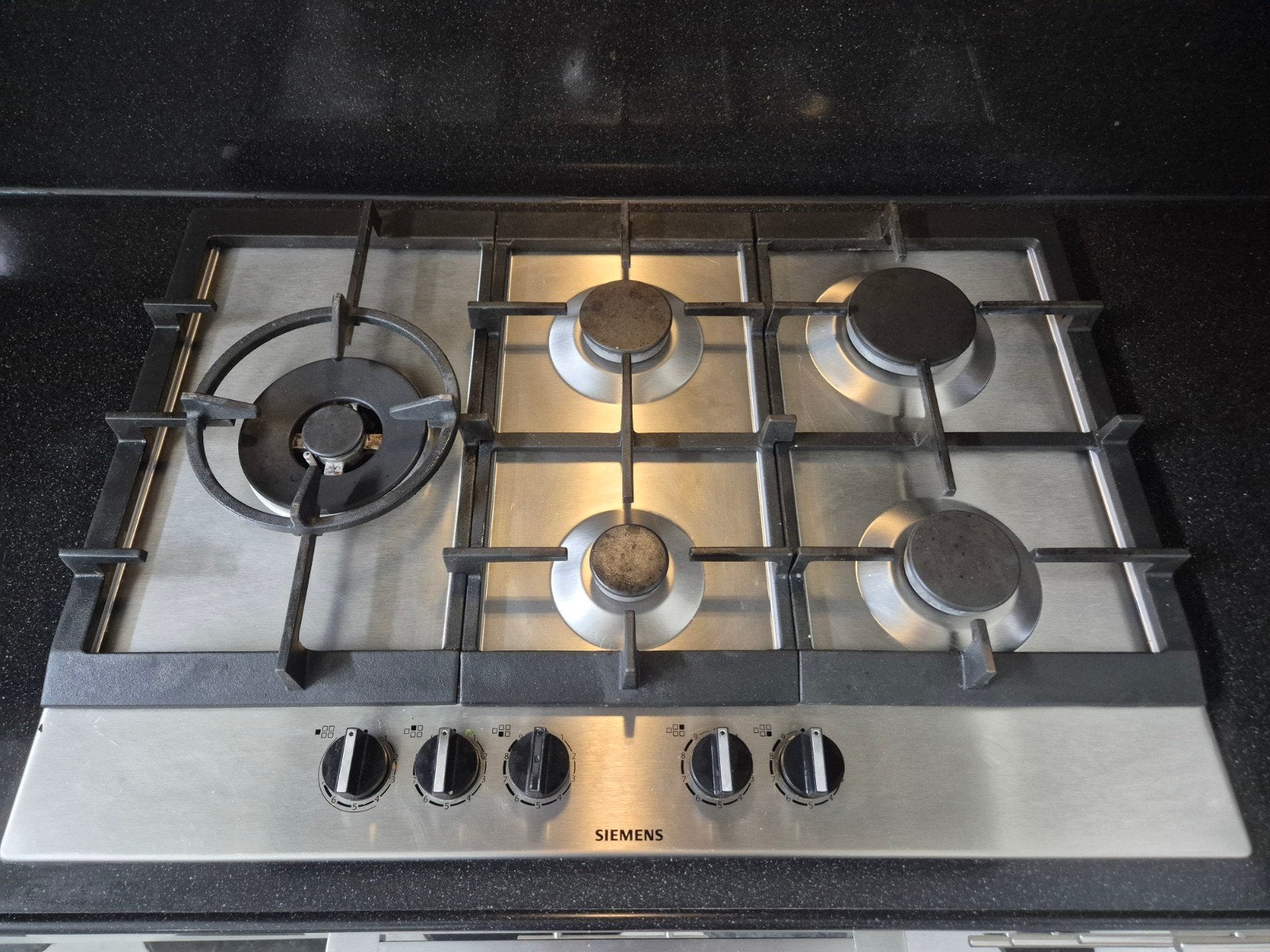 Siemens gas kookplaat / fornuis 75cm breed - 5 pitten, Witgoed en Apparatuur, Kookplaten, Ophalen, Inbouw, Gas, 5 kookzones of meer
