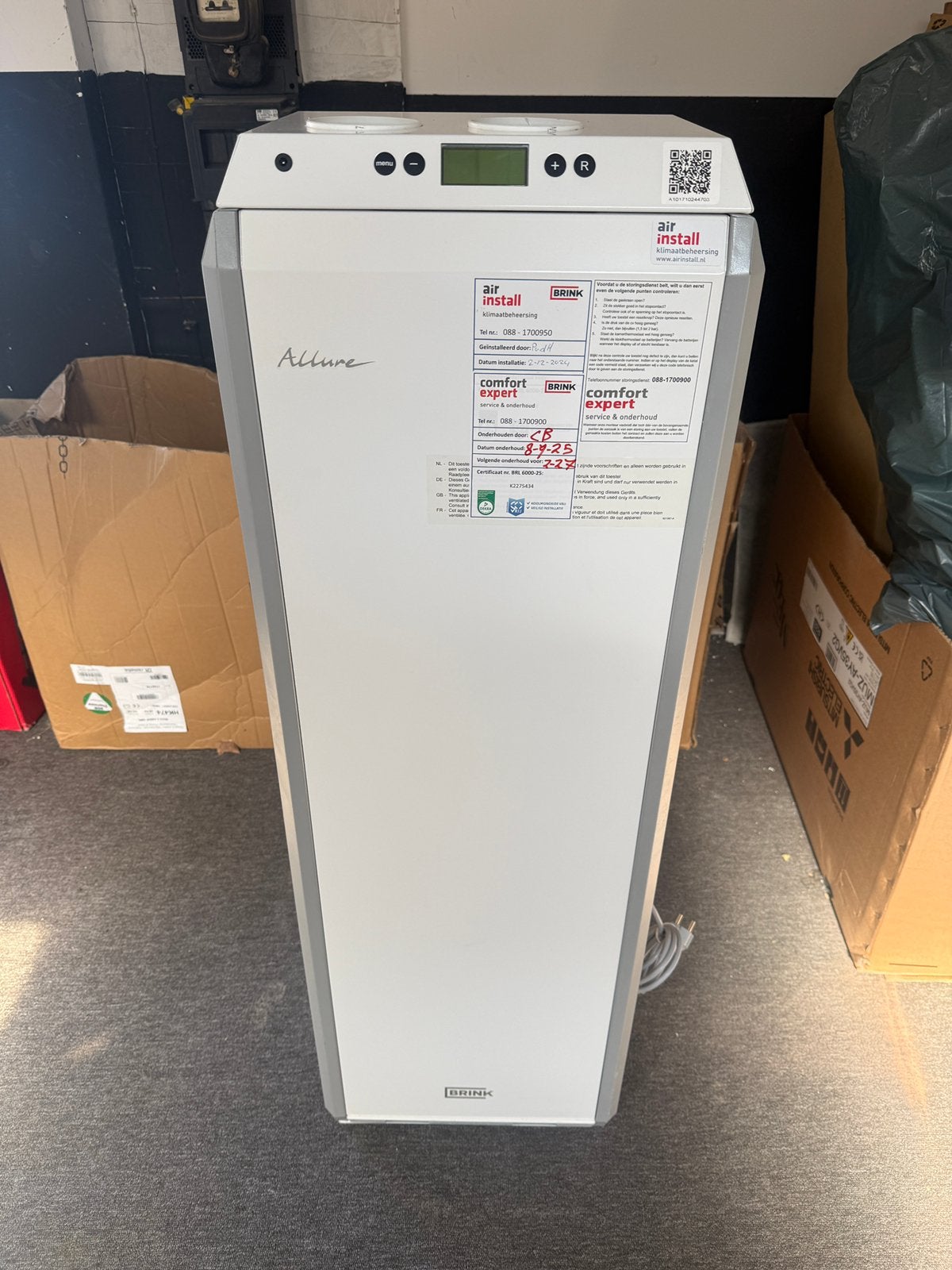 Brink allure b16 HR v5.0 upflow Luchtverwarming bj 2024!, Ophalen of Verzenden, Zo goed als nieuw, Minder dan 60 cm, Overige typen