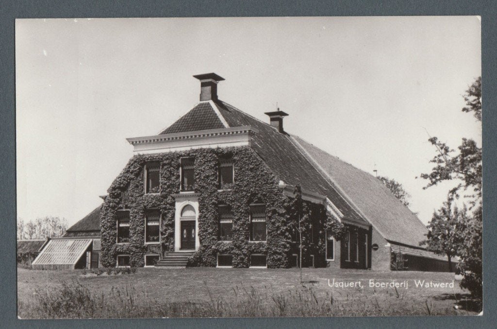 Usquert (bij Warffum en Uithuizen) - Boerderij Watwerd, Ophalen of Verzenden, 1960 tot 1980, Gelopen, Groningen