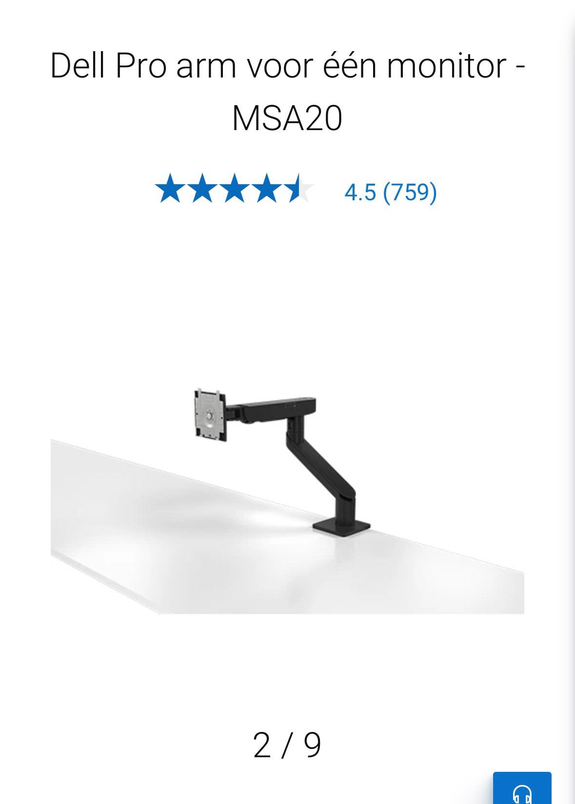 Dell Single Monitor Arm MSA20 - Flexibel & Ruimtebesparend, Computers en Software, Monitoren, Ophalen of Verzenden, Zo goed als nieuw