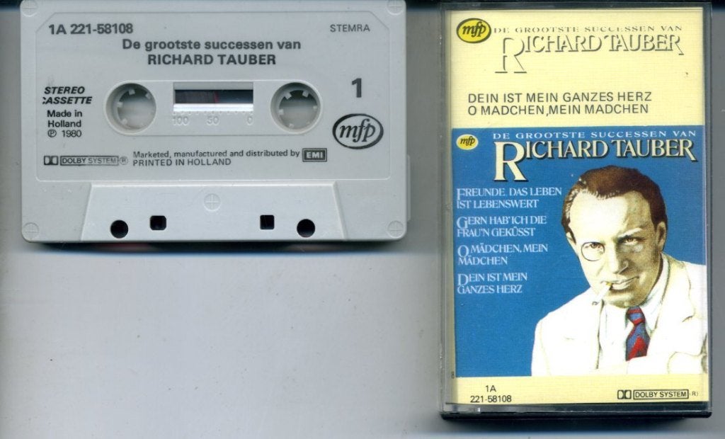 Richard Tauber De Grootste Successen 12 nrs cassette 1980 ZG, Klassiek, 1 bandje, Ophalen of Verzenden, Zo goed als nieuw