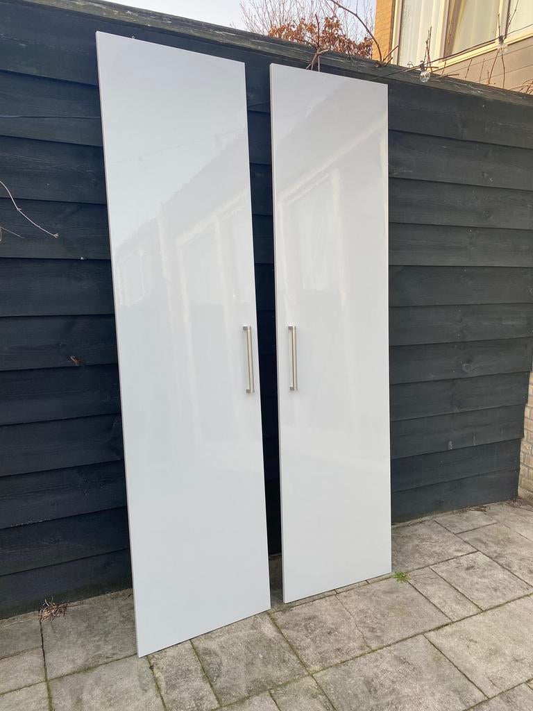 IKEA PAX FARDAL kastdeuren hoogglans lichtgrijs (2 stuks), Ophalen, 200 cm of meer, 50 tot 100 cm, Zo goed als nieuw