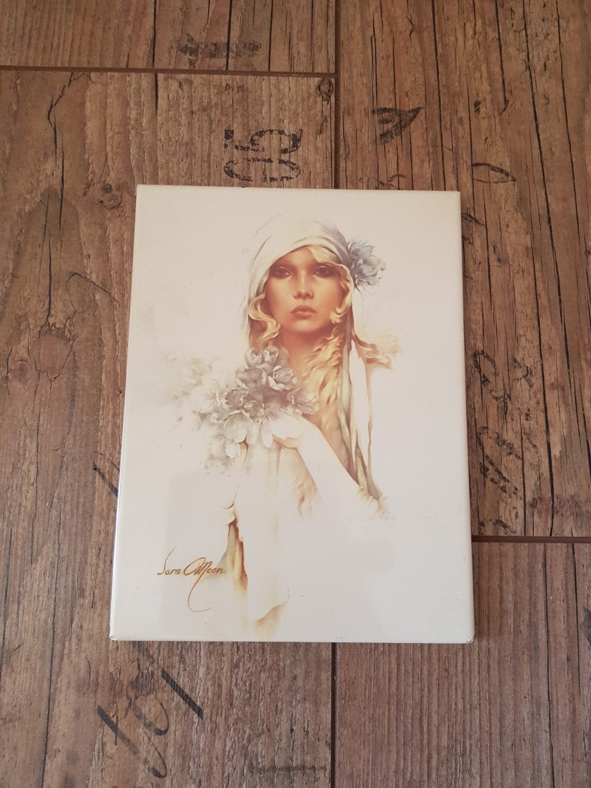 Sara moon schilderij op tegel gesigneerd, Ophalen of Verzenden, Zo goed als nieuw, Overige typen