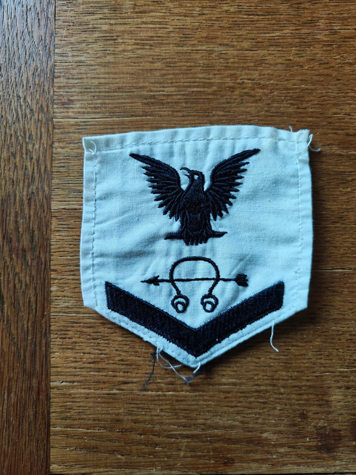 Navy rang patch wit 5, Ophalen of Verzenden, Marine, Amerika, Embleem of Badge