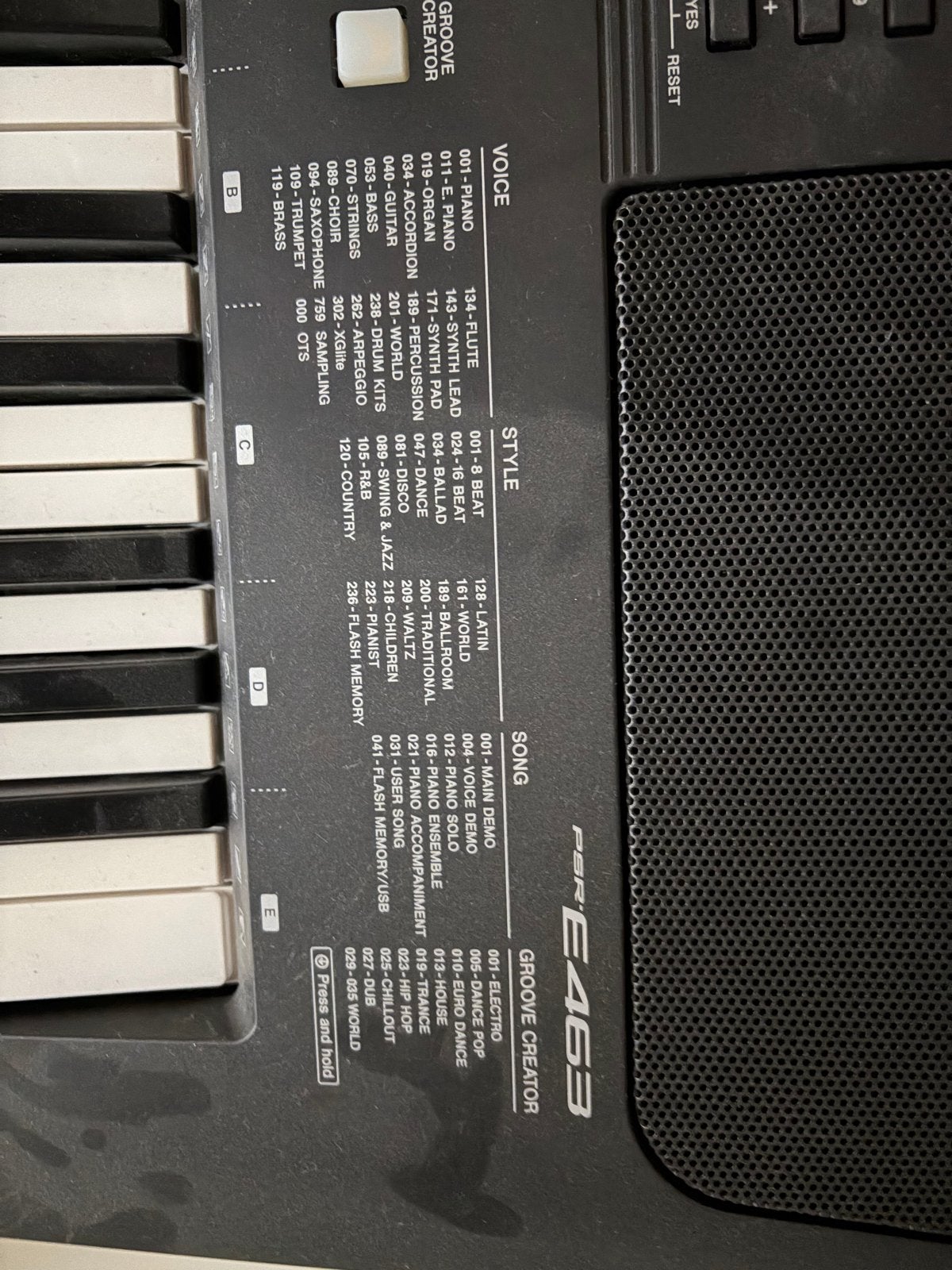 Yamaha PSR-E463 Keyboard met standaard, Ophalen, 61 toetsen, Yamaha, Zo goed als nieuw