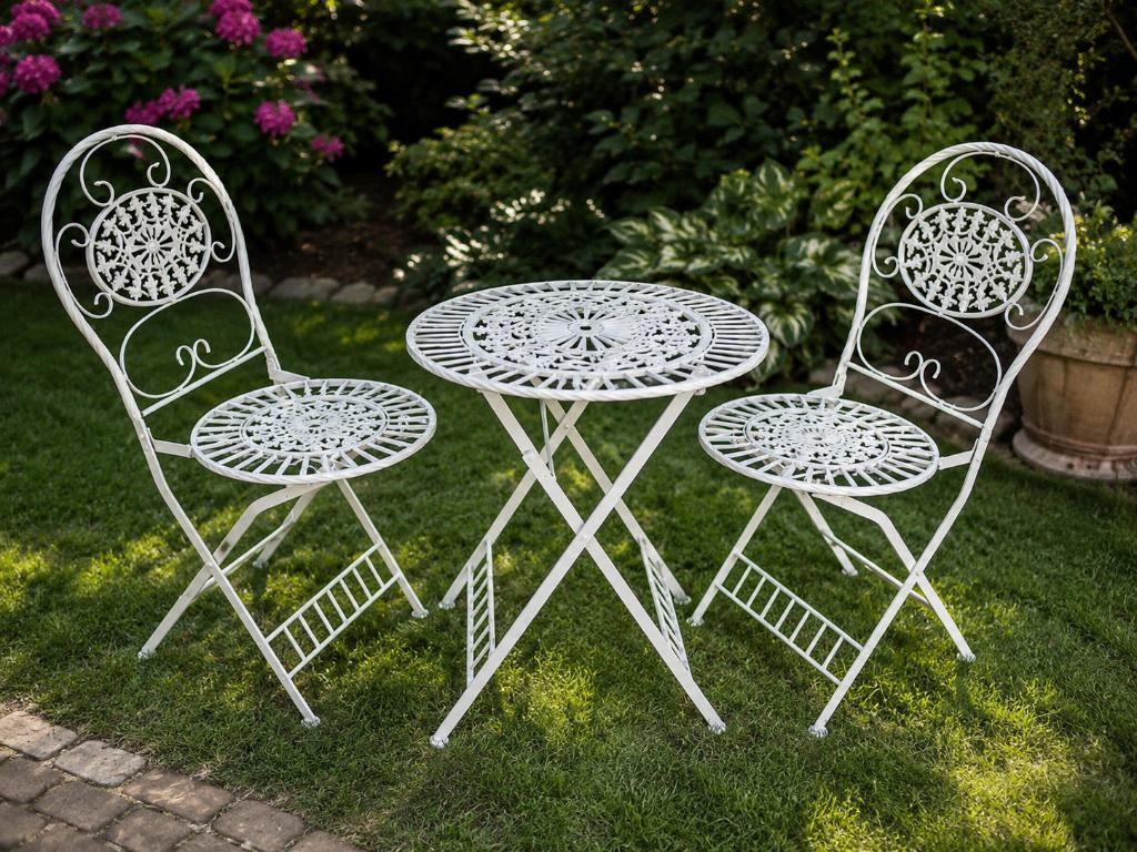 tuinset - bistro set - rustiek wit, Tuin en Terras, Tuinsets en Loungesets, 2 zitplaatsen, Overige materialen, Ophalen of Verzenden