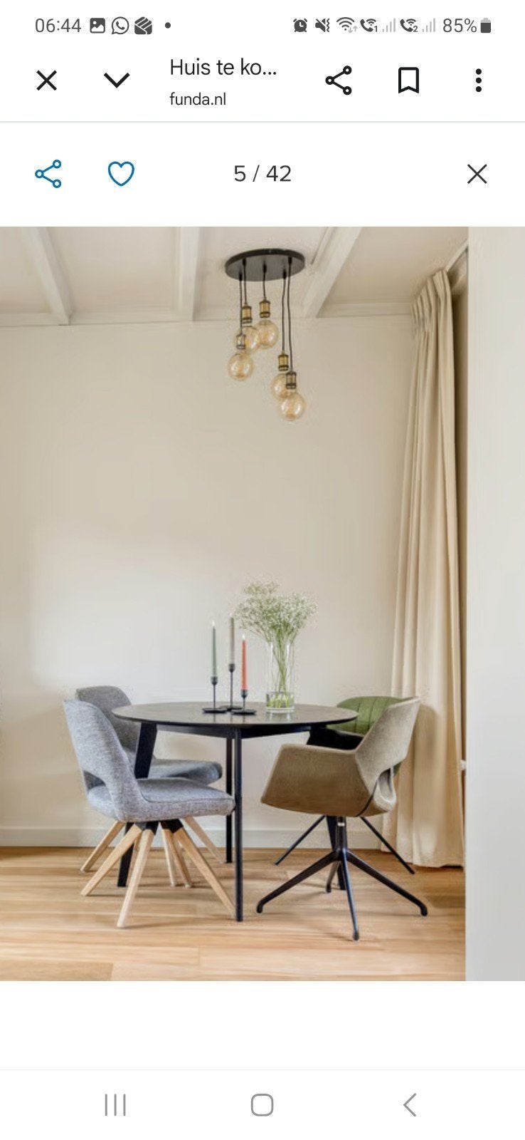 Ronde eettafel (1m) met 4 stoelen - Heerde, Huis en Inrichting, Tafels | Eettafels, Gebruikt, 50 tot 100 cm, Rond, Vier personen
