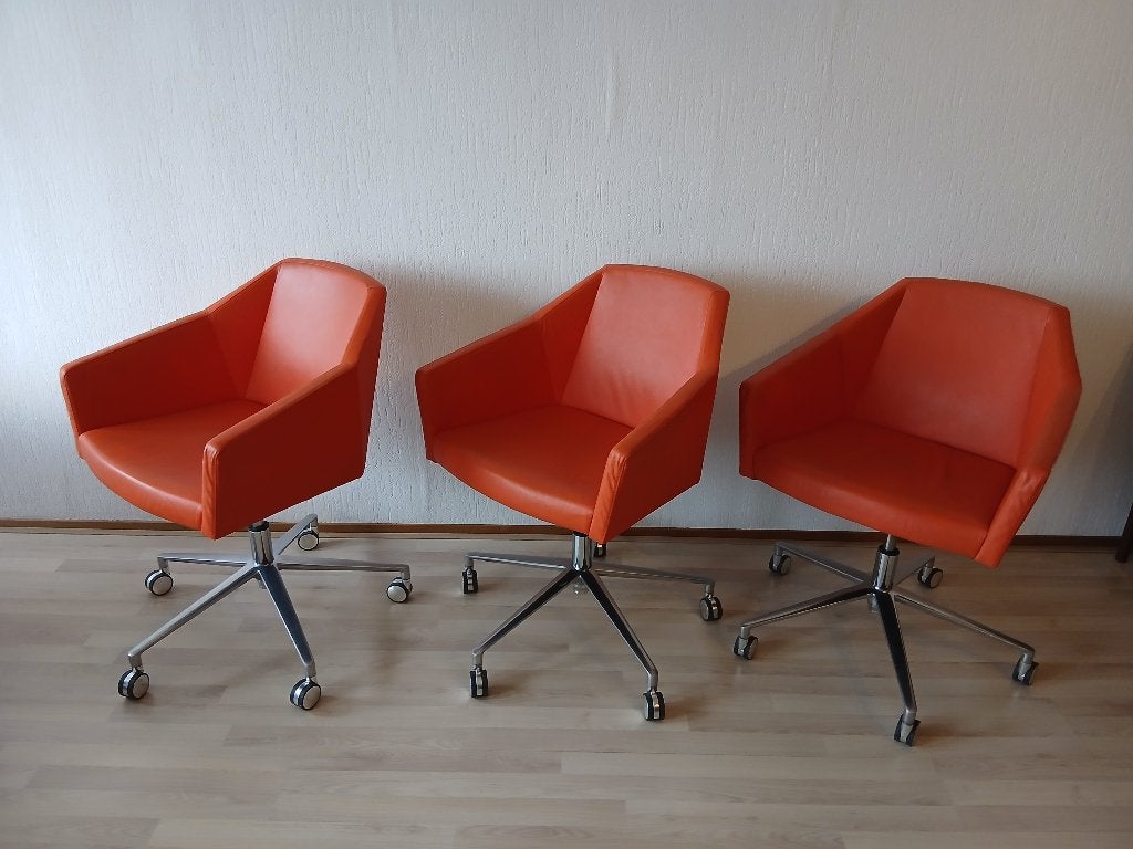 3 st. Casala Parker VI Fauteuils – Leder, Ophalen, Gebruikt, Overige kleuren, Drie