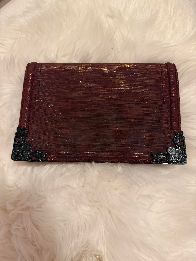 Alexander McQueen Clutch Bag – Burgundy / Metallic Finish, Ophalen of Verzenden, Zo goed als nieuw