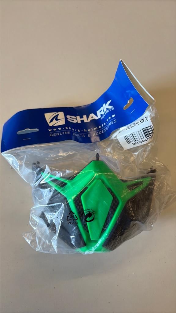 Masker zwart groen Shark helm street drak / Raw, Motoren, Ophalen of Verzenden, Nieuw met kaartje, Jethelm, Shark