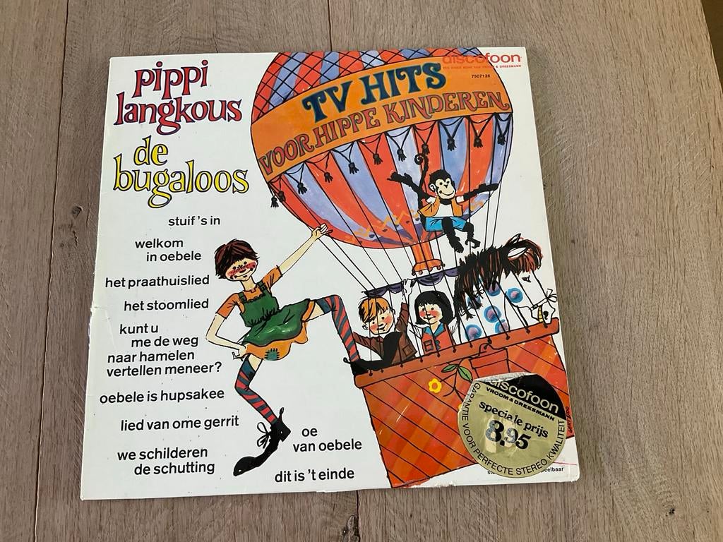 Pippi Langkous de Bugaloos TV Hits voor Hippe Kinderen LP, Gebruikt, Ophalen of Verzenden, 1970 - 1979, 12 inch