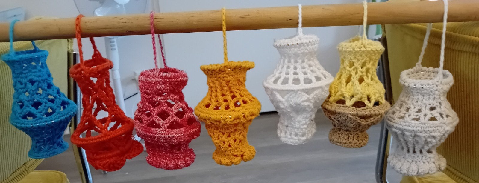 7  mini lampionnetjes voor bv  waxinelichtje, Huis en Inrichting, Woonaccessoires | Kandelaars en Kaarsen, Ophalen of Verzenden