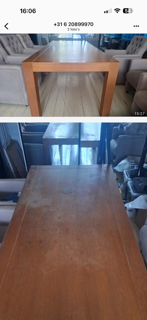 Eetkamertafel plus 6 stoelen, Ophalen, Gebruikt, 50 tot 100 cm, 150 tot 200 cm